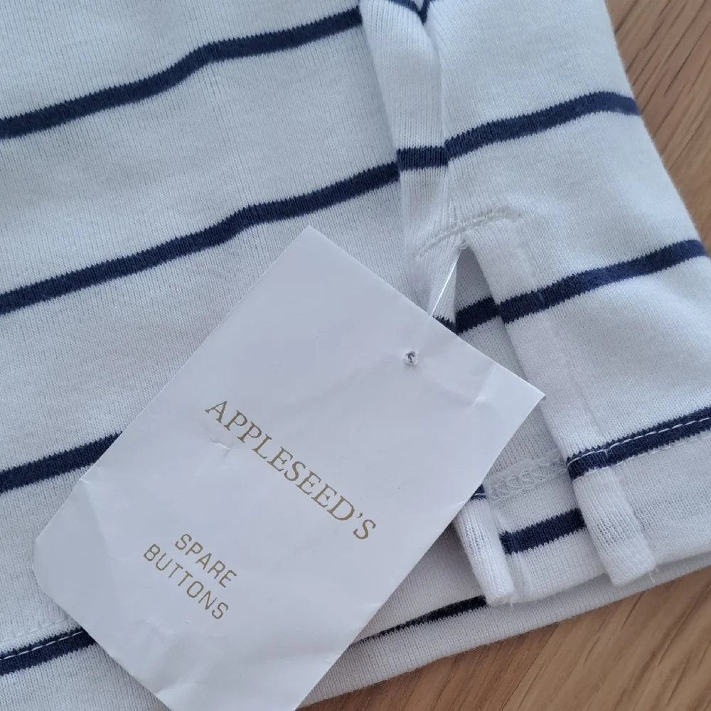 NWT Appleseed's White 3/4 Sleeve Striped Long Sleeve Top Petite XS - Picture 3 of 5
